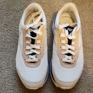 Puma White and Beige Athletic Shoes